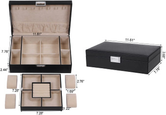 Jewelry Box Organizer with 4 Watch Case