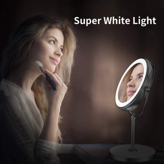 Rechargeable Lighted Makeup Mirror with Dimmable Lights 7X Magnifying