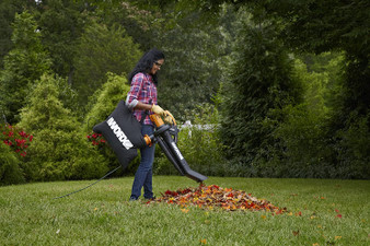 3-In-1 Electric Blower/Mulcher/Vacuum with Multi-Stage All Metal Mulching System, Black.