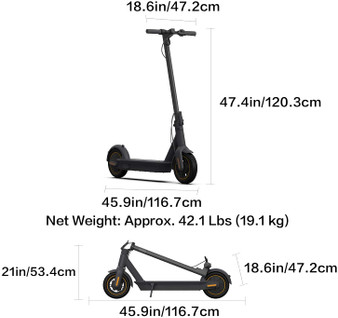 MAX Electric Kick Scooter, Max Speed 18.6 MPH, Long-range Battery