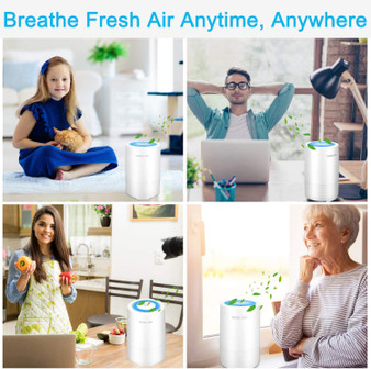 Air Purifier for Home Smoke Pollen and Pets Hair in Bedroom Office.