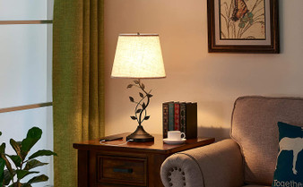 Bedside Lamp with USB Fast Charging Ports.