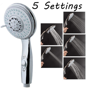 Handheld Shower Head with On/Off Switch - 5 Spray Settings 6.5 Feet Extra Long Hose