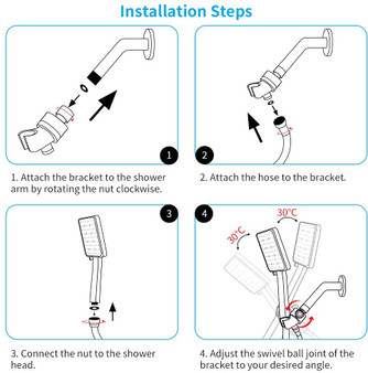 Ultra-thin Rainfall Shower head with Handheld High Pressure 6 Spray Settings