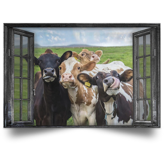 Cow Poster Print Wall Funny Poster For Room Housewarming Decorations Gift Idea