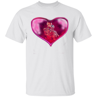 Skeleton Couple In Love Heart T-Shirt Family Valentines Day Shirt Gift For Couple