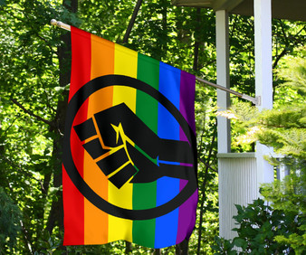Gay LGBT Pride Flag Power Fist Rainbow Gay Pride Flag Indoor Outdoor Decorative