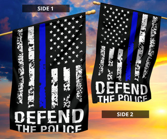 Defend The Police American Thin Blue Line Flag Gift For Law Enforcement Person Flag