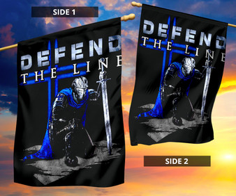 Defend The Line Flag Thin Blue Line US Back The Blue Law Enforcement Police Supporters