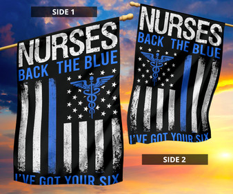 Thin Blue Line Nurse Back The Blue We've Got Your Six Flag Decor Honor Police Law Enforcement