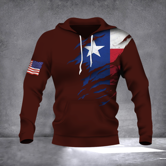 Texas Flag 3D Hoodie Designs With American Flag Logo Seasonal Family Gift Ideas