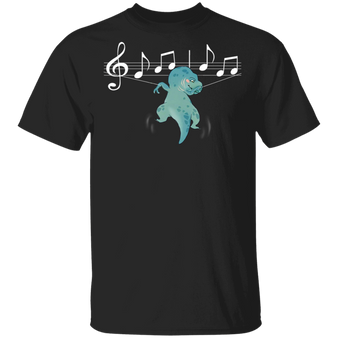 T-Rex Plays Music String T-Shirt Funny T Rex Shirt For Boys Funny Gift For Music Lovers
