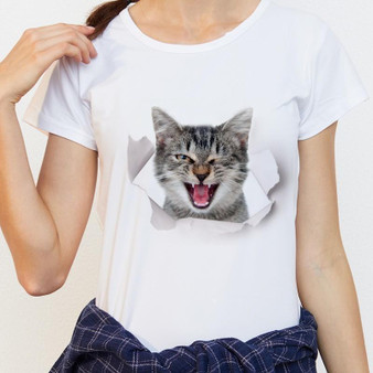 Naughty Cat Love 3D Print T Shirts