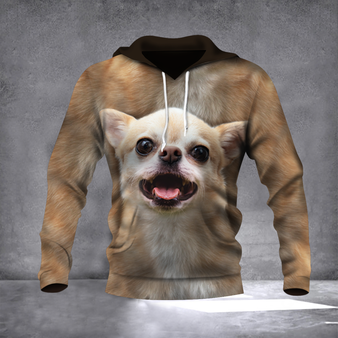 Chihuahua Hoodie 3D All Over Printed The Giant Blown Up Face Of Chihuahua Gift For Winter