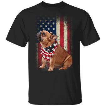 French Bulldog American Usa Flag Dog Shirt Patriotic Dog Lover shirt
