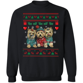 Yorkie Christmas Sweatshirt Cute Dog Sweatshirt Xmas Gift Ideas For Dog Owners