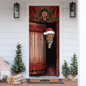 Horse Christmas Door Cover Holiday Christmas Front Door Cover For Decorating