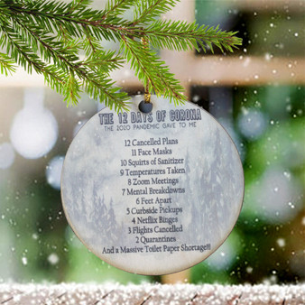 12 Days Of Christmas Ornament Funny Corona Xmas Ornament Pandemic Ornament For Christmas Tree