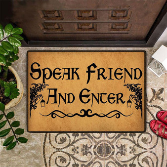 Speak Friend And Enter Doormat Outdoor Door Mat Funny Frontgate Door Mat Washable