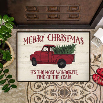 Merry Christmas Doormat Red Car Vintage Welcome Mat Christmas Gift Ideas For Family