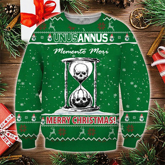 Unus Annus Skull Sweatshirt Memento Mori Ugly Christmas Sweater Unus Annus Merch