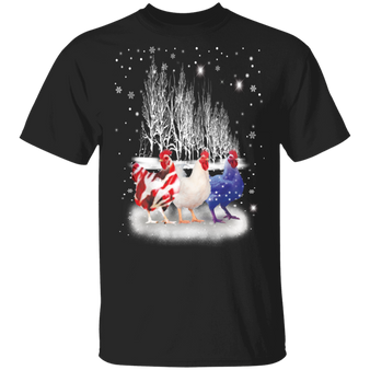 Three Chicken American T-Shirt Christmas Novelty Shirt For Christmas Gift For Patriot