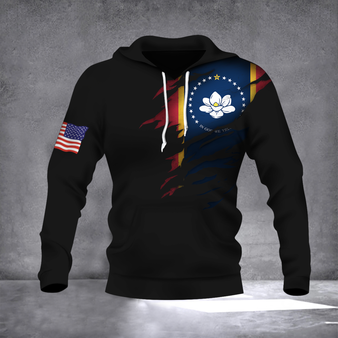 Mississippi State Flag - American Flag Logo Hoodie New Mississippi Flag Pride Hoodie Gift