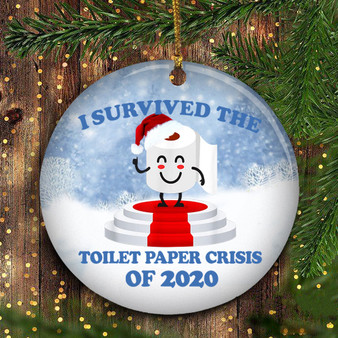 I Survived 2020 Ornament The Toilet Paper Crisis Of 2020 Funny Pandemic Christmas Ornament