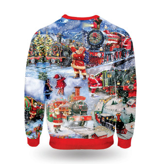 Train To Christmas 2020 Sweatshirt Santa Claus Ugly Christmas Sweater Gift For Sibling