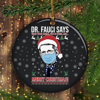 Dr Fauci Christmas Ornament Dr. Fauci Santa Merry Christmas Ornament Hospital Christmas Decor