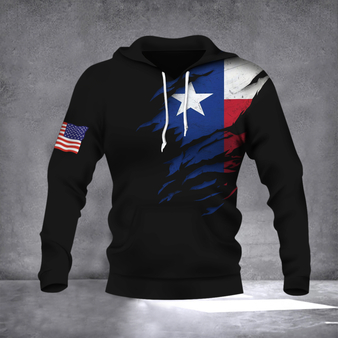 Texas Flag 3D Hoodie Designs With American Flag Logo Seasonal Gifts For Family Patriotic Gifts