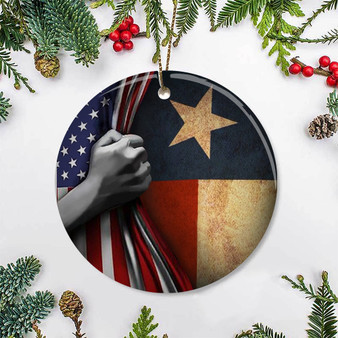 Texas American Flag Ornament Personalized Ornaments Outdoor Christmas Decorations