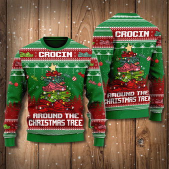 Crocin Around The Christmas Tree Sweatshirt Funny Christmas Sweatshirt Xmas Ugly Sweatshirt