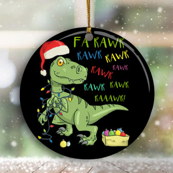 Dinosaur Ornament FA Rawr Rawr Santa T-Rex Ornament Dinosaur Christmas Decorations