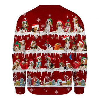 Beagle Snow Christmas Sweatshirt Adorable Dog Unique Christmas Sweatshirt, Gifts For Couples