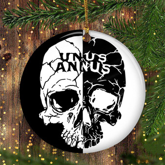 Unus Annus Ornament Skull Black And White Unus Annus Merch Outdoor Christmas Decorations