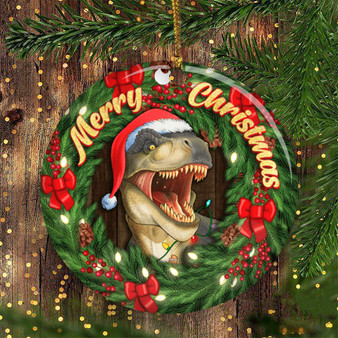 Dinosaur Ornament Set Merry Xmas Rustic Christmas Ornament For Christmas Tree Decorations