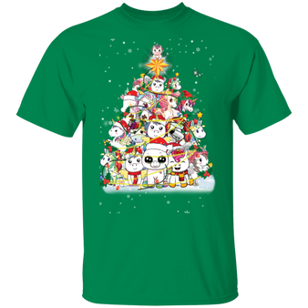 Unicorn Christmas Tree T-Shirt Cute Unicorn Snowflake Xmas Shirt Designs For Unicorn Lovers