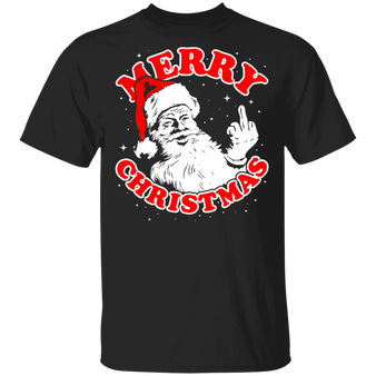 Santa Claus Merry Christmas Fuck 2020 T-Shirt Funny Christmas Shirt Gift For Husband