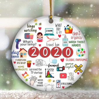 2020 A Year To Forget Ornament Remember 2020 Funny Pandemic Xmas Ornament Home Decor Items