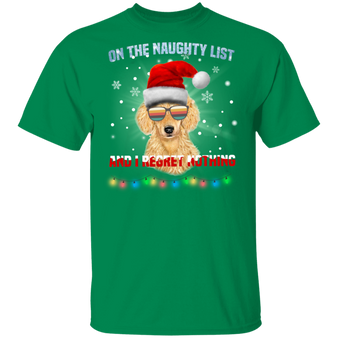 Cool Poodle On The Naughty List And I Regret Nothing T-Shirt Christmas Shirt Idea For Family