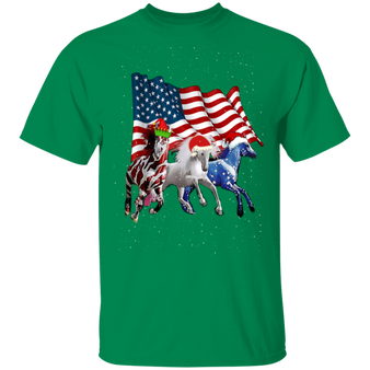 Horses Shirt American Flag Christmas Graphic Tee Gift Ideas For Couples