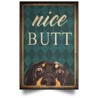 Dachshund Nice Butt Poster Funny Bathroom Wall Decor Poster Room Ornament Cute Dog Poster