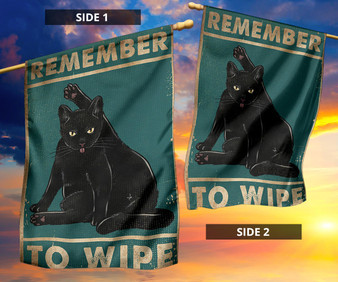 Black Cat Remember To Wipe Flag Funny Gift For Cat Lovers Bathroom Wall Decor Flag