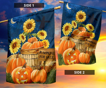 Pumpkins For Sale Sunflower Blue Sky And Star Flag Halloween Door Decoration Ideas Farmhouse