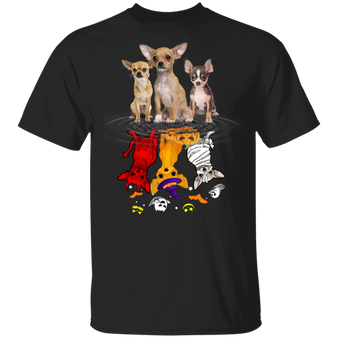 Cute Chihuahuas Water Reflection Devil Cosplay T-Shirt Creative Halloween Costumes 2020 Unisex