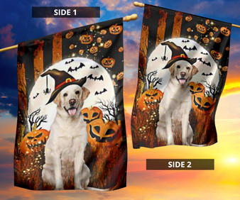 Cute Golden Retriever Pumpkin Custom Flag For Halloween Holiday Home Decor Gift For Dog Lover