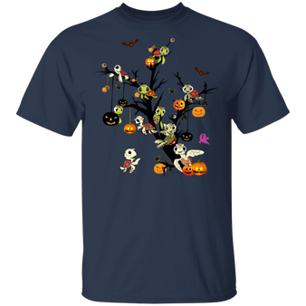 Family Sea Turtle With Pumpkin Halloween Tree T-Shirt Cutest Turtle Gifts For Turtle Lovers