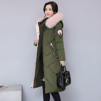 Tokyo Style Slim Winter Fur Hooded Rain Coat