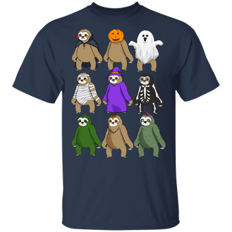 Cute Sloths Halloween Design Funny T-Shirt Halloween Gift Idea For Friends For Sloth Lovers